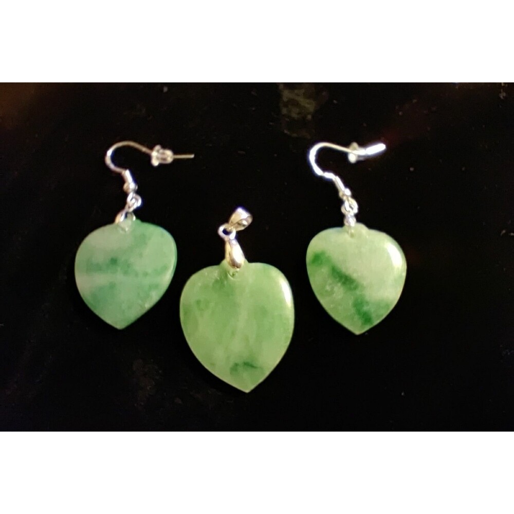 SS Jade Earrings and Pendant